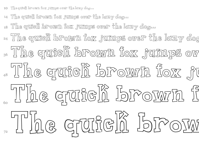 Toy Toy Toon font waterfall
